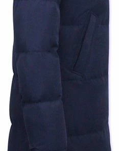 Matogla Puffer Jacket Dames Lang Getailleerd - 8606 - Blauw -Exporteren dameskleding winkel 233x840 1