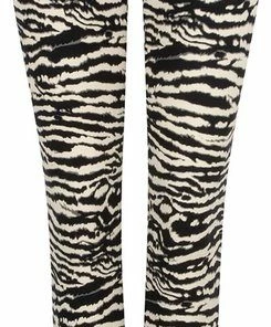 Ambika Flared Broek - Zebra Maat M - W: 38 L: 34 - Flared Legging Wijde Pijpen - Zwart Beige