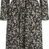 LES ICÔNES Les Icônes - Amélie Dress - Jurk - Zwart - Bloem - XL