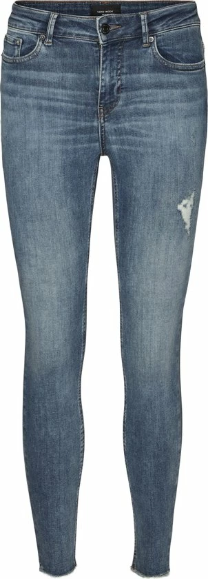 Vero Moda VMPEACH MR SK ANK CUT DST RI3101 NOOS Dames Jeans - Maat M 3 Vero Moda VMPEACH MR SK ANK CUT DST RI3101 NOOS Dames Jeans - Maat M