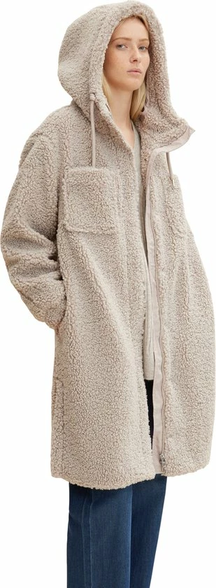 TOM TAILOR Hooded Teddy Coat Dames Jas - Maat L 4 TOM TAILOR Hooded Teddy Coat Dames Jas - Maat L - Afbeelding 2