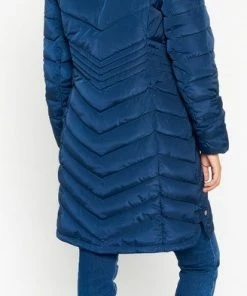 LOLALIZA Lange Gewatteerde Jas - Marine Blauw - Maat 44 -Exporteren dameskleding winkel 328x840 3