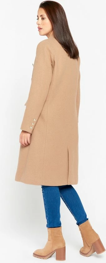 LOLALIZA Lange Jas - Camel - Maat 42 7 LOLALIZA Lange Jas - Camel - Maat 42 - Afbeelding 5