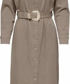 Only Jurk Onlarcadia L/s Fitted Long Dress Pn 15267226 Walnut Dames Maat - M