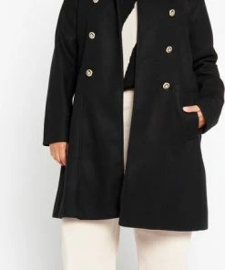 LOLALIZA Lange Jas Met Knopen - Zwart - Maat 38 15 LOLALIZA Lange Jas Met Knopen - Zwart - Maat 38 -Exporteren dameskleding winkel 360x840
