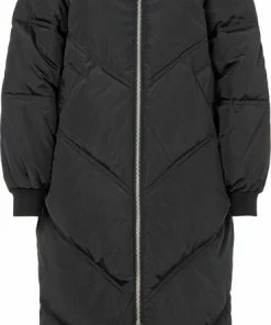 Pieces PCFELICITY LONG PUFFER JACKET Dames Jas Black - Maat S