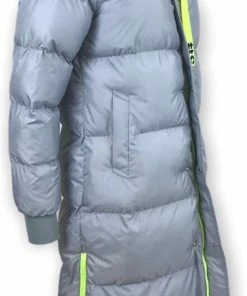 La Pèra Licht Grijze Lange Winterjas Dames Puffer Jas Dames - Maat L -Exporteren dameskleding winkel 375x840 2