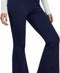 AWR Fashionable Dames Fishtail Pants / Flare Broek | Wijde Broek | Navy - M