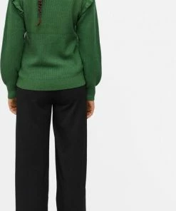 Object Trui Objmalena L/s Ruffle Pullover Noos 23039233 Artichoke Green/melange Dames Maat - M -Exporteren dameskleding winkel 397x840 2