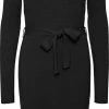 Vero Moda VMGOLD RIB LS SHORT V-NCK BELT DRESS REP Dames Jurk Black - Maat XL 2 Vero Moda VMGOLD RIB LS SHORT V-NCK BELT DRESS REP Dames Jurk Black - Maat XL -Exporteren dameskleding winkel 402x840 2