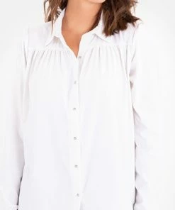 Witte Blouse Van Je M'appelle - Dames - Travelstof - Maat S - 6 Maten Beschikbaar