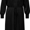 ONLY CARMAKOMA CARRIELLE LS SHIRT CALF DRESS SOLID WVN Dames Jurk - Maat 44