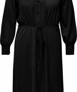 ONLY CARMAKOMA CARRIELLE LS SHIRT CALF DRESS SOLID WVN Dames Jurk - Maat 44
