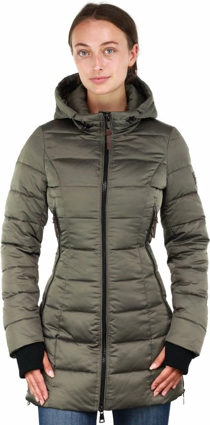 Versano Sky Dames Slim Fit Winterjas XS - Groen 3 Versano Sky Dames Slim Fit Winterjas XS - Groen