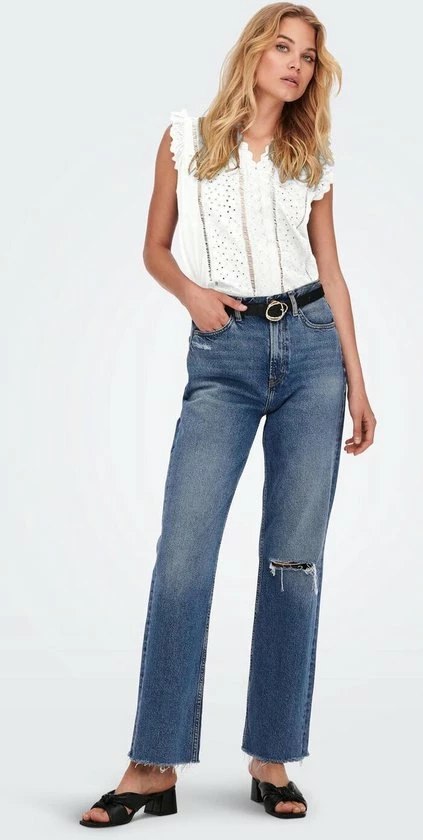 Only ONLINGE SL EMBROIDERY TOP - Cloud Dancer White 7 Only ONLINGE SL EMBROIDERY TOP - Cloud Dancer White - Afbeelding 5