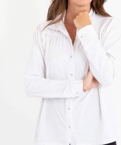 Witte Blouse Van Je M'appelle - Dames - Travelstof - Maat S - 6 Maten Beschikbaar -Exporteren dameskleding winkel 428x840 1