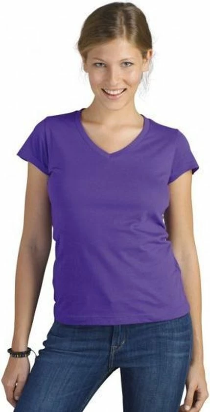 Sols Dames T-shirt V-hals Paars 38 (M) 4 Sols Dames T-shirt V-hals Paars 38 (M) - Afbeelding 2