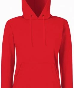 Fruit Of The Loom Vrouwen Dames Fit Sweatshirt Met Capuchon / Hoodie (Rood)