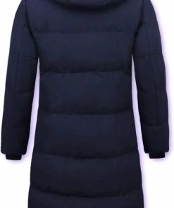 Matogla Puffer Jacket Dames Lang Getailleerd - 8606 - Blauw -Exporteren dameskleding winkel 435x840 10