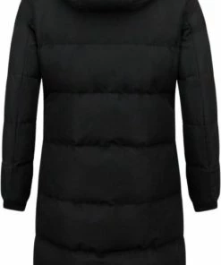 Matogla Extra Lange Winterjas Dames Met Kunst Bontkraag - Zwart -Exporteren dameskleding winkel 435x840 8