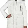BJØRNSON FRIDA Winterparka Dames - Winddicht - Waterafstotend - Gewatteerd Gevoerd - Capuchon - Warm - Outdoor Damesjas - Rits Zakken - Winterjas - Maat 38 - Wit