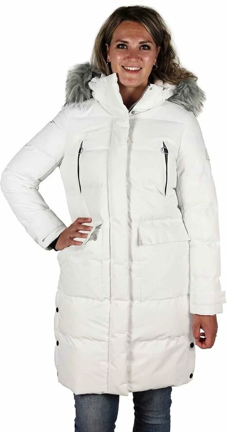 BJØRNSON FRIDA Winterparka Dames - Winddicht - Waterafstotend - Gewatteerd Gevoerd - Capuchon - Warm - Outdoor Damesjas - Rits Zakken - Winterjas - Maat 38 - Wit 3 BJØRNSON FRIDA Winterparka Dames - Winddicht - Waterafstotend - Gewatteerd Gevoerd - Capuchon - Warm - Outdoor Damesjas - Rits Zakken - Winterjas - Maat 38 - Wit