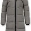 Matogla Lange Gewatteerde Jas Dames Getailleerd - 8606 - Grijs