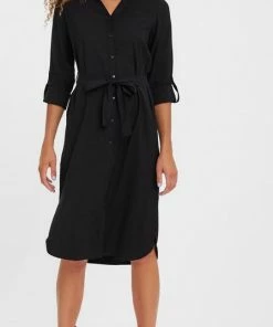 VERO MODA VMBELL LS CALF SHIRT DRESS WVN NOOS Dames Jurk - Maat M -Exporteren dameskleding winkel 449x840 5