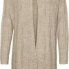VERO MODA Curve VMLulu Lefile Open Hood Cardigan Curve Silver Mink/W. Melange