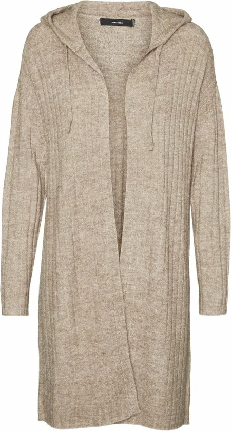 VERO MODA Curve VMLulu Lefile Open Hood Cardigan Curve Silver Mink/W. Melange 3 VERO MODA Curve VMLulu Lefile Open Hood Cardigan Curve Silver Mink/W. Melange