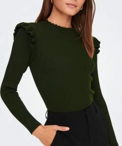 ONLY ONLSIA SALLY RUFFLE LS PULLOVER KNT NOOS Dames Trui - Maat XS -Exporteren dameskleding winkel 456x840 3