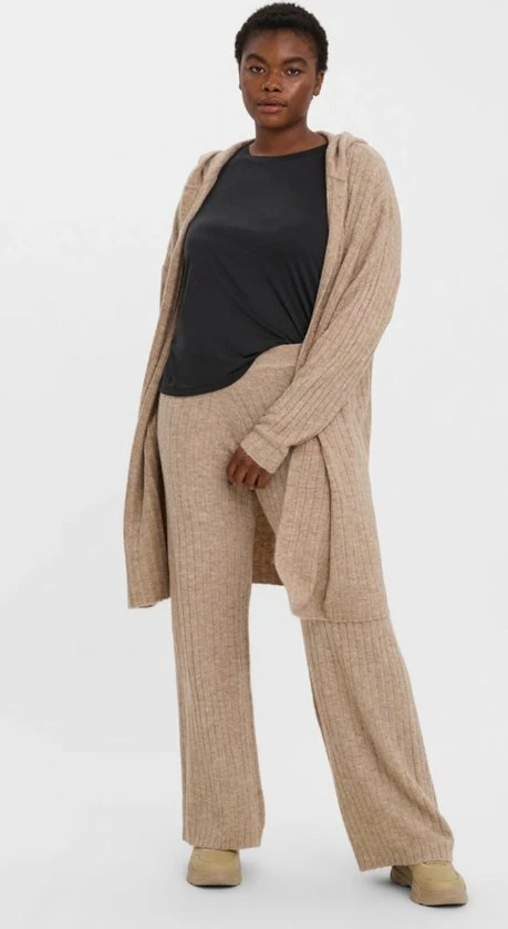 VERO MODA Curve VMLulu Lefile Open Hood Cardigan Curve Silver Mink/W. Melange 6 VERO MODA Curve VMLulu Lefile Open Hood Cardigan Curve Silver Mink/W. Melange - Afbeelding 4