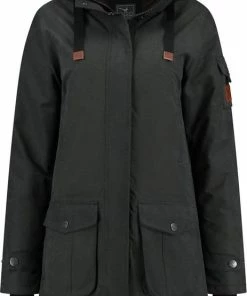 MGO Leisure Wear MGO Jools Parka - Gewatteerrde Damesjas Met Teddy Voering - Zwart - Maat XXL -Exporteren dameskleding winkel 463x840 2
