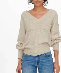 JDY JDYSIGRID LIFE L/S V-NECK DOT PULL. KNT Dames Trui - Maat S -Exporteren dameskleding winkel 466x840