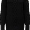 Only Jurk Onlleise Freya L/s Cable Dress Knt 15268813 Black Dames Maat - M
