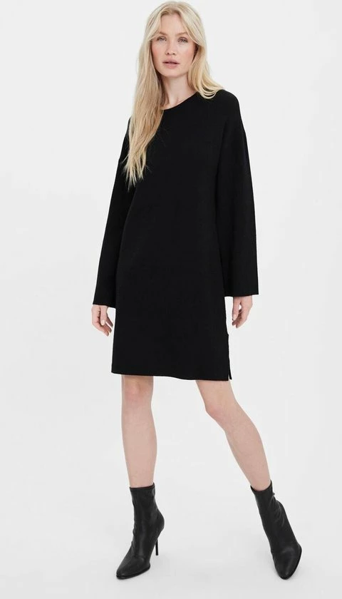 VERO MODA VMGOLD NEEDLE WIDE LS Ronde Hals DRESS Dames Jurk - Maat XL 5 VERO MODA VMGOLD NEEDLE WIDE LS Ronde Hals DRESS Dames Jurk - Maat XL - Afbeelding 3