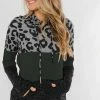 Merkloos Hoodie Trui Dames - Luipaardprint Groen - Maat S