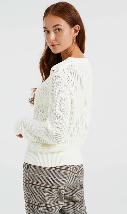WE Fashion Dames Gebreide Trui Met Opengewerkt Dessin 5 WE Fashion Dames Gebreide Trui Met Opengewerkt Dessin - Afbeelding 3
