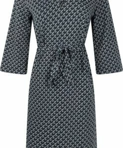 Zoso 224 Antoinette Jaquard Dress Petrol/Black
