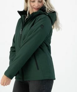 Kjelvik Dames Softshell Jas - Winter Softshell Jas Dames - Cato - Groen - Maat 46 -Exporteren dameskleding winkel 510x840