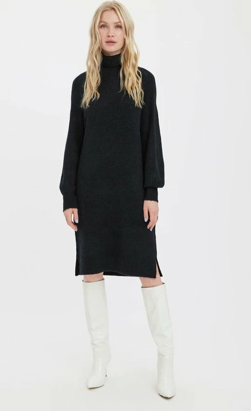 VERO MODA VMFILENE LS ROLLNECK DRESS Dames Jurk - Maat M 4 VERO MODA VMFILENE LS ROLLNECK DRESS Dames Jurk - Maat M - Afbeelding 2