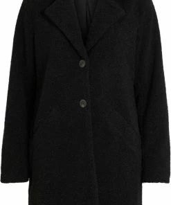 Vila Jas Viliosi Teddy Coat/su - Fav 14061532 Black Dames Maat - 40
