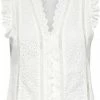 Only ONLINGE SL EMBROIDERY TOP - Cloud Dancer White