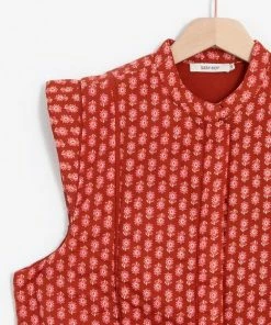 Sissy Boy Sissy-Boy - Donkerrode Gilet Met Bloemenprint -Exporteren dameskleding winkel 520x840 7