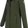 Travelin' Jack Elin Dames Softshell Jas Parka Lang - Groen - Maat 36