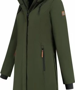 Travelin' Jack Elin Dames Softshell Jas Parka Lang - Groen - Maat 36