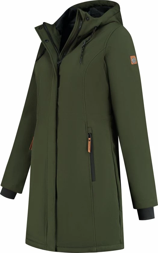 Travelin' Jack Elin Dames Softshell Jas Parka Lang - Groen - Maat 36 3 Travelin' Jack Elin Dames Softshell Jas Parka Lang - Groen - Maat 36