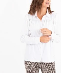 Witte Blouse Van Je M'appelle - Dames - Travelstof - Maat S - 6 Maten Beschikbaar -Exporteren dameskleding winkel 527x840 2