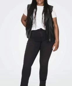 ONLY CARMAKOMA CARVERA FAUX LEATHER WAISTCOAT OTW Dames Biker - Maat L-50/52 -Exporteren dameskleding winkel 529x840 4