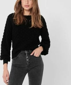 ONLYONLGILJA L/S PULLOVER KNTBlackS -Exporteren dameskleding winkel 529x840 5